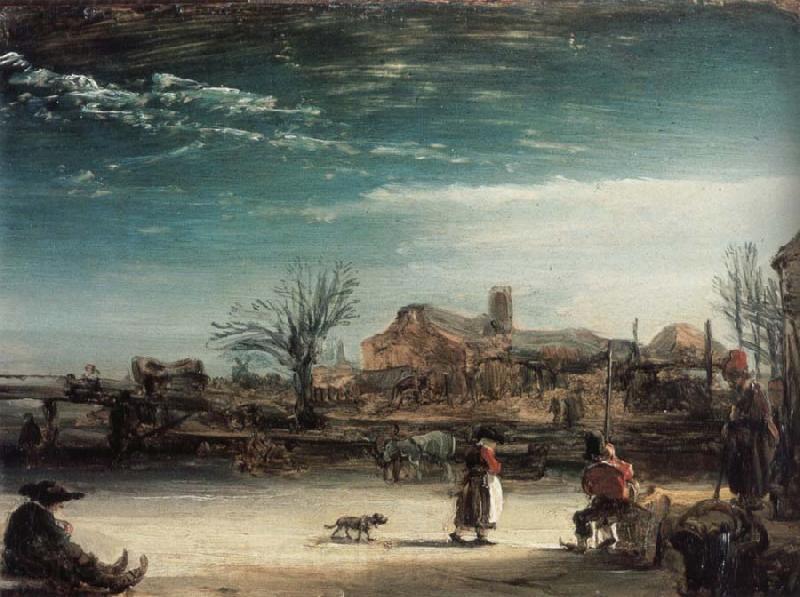 REMBRANDT Harmenszoon van Rijn Winter Landscape